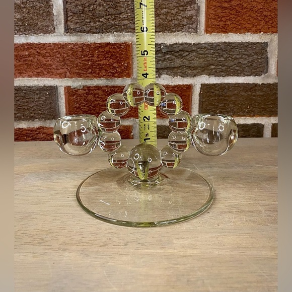 Vintage Pair Clear Bubble Glass Candlestick Holders‎ Imperial Candlewick 1940s - Picture 5 of 8